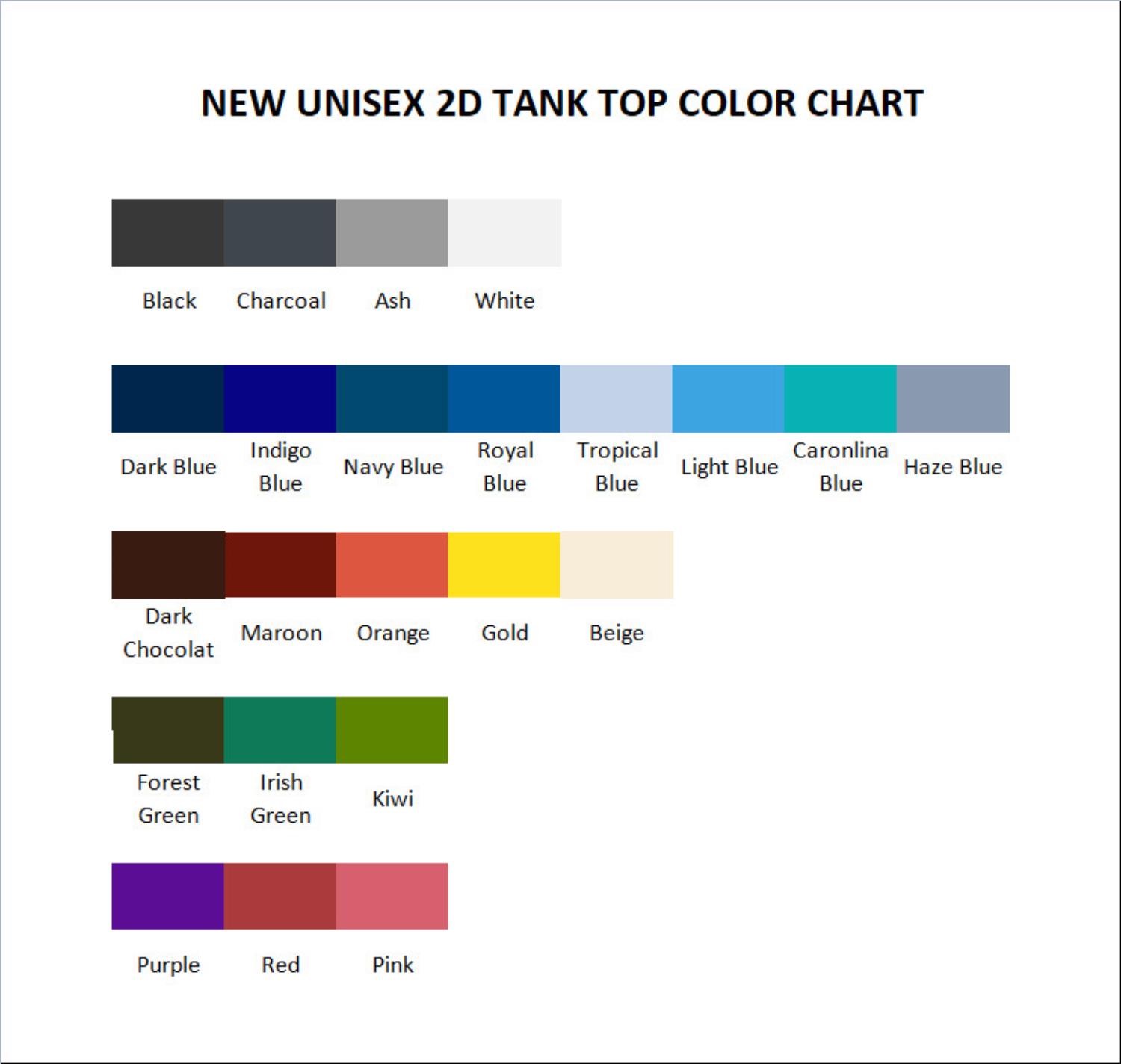 tank top color chart - Age Of Empires Merch