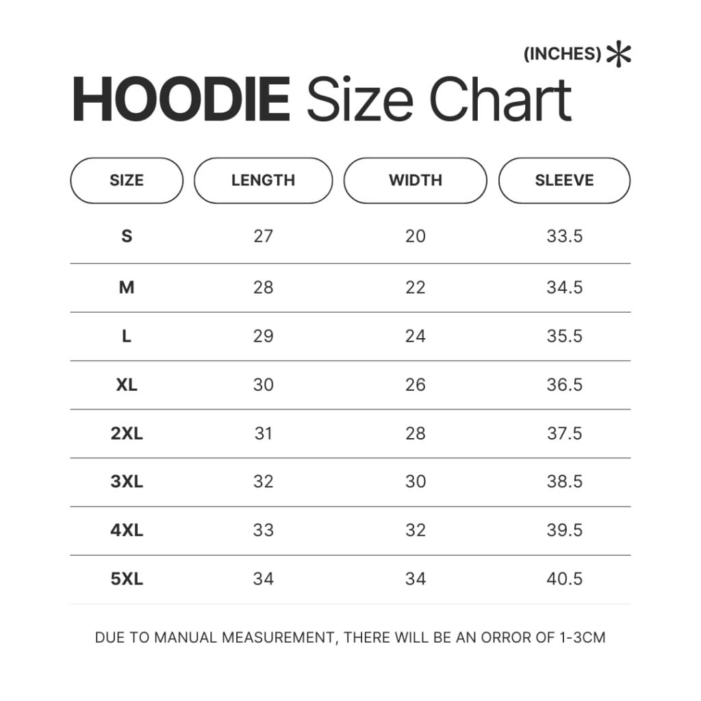 Hoodie Size Chart - Age Of Empires Merch