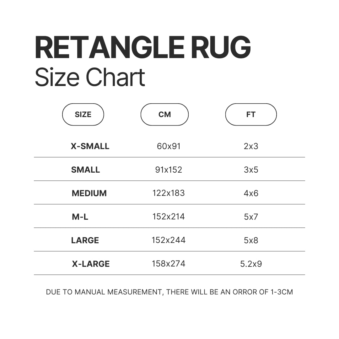 Retangle Rug Size Chart - Age Of Empires Merch