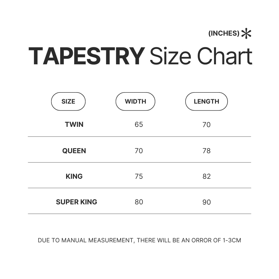 Tapestry Size Chart - Age Of Empires Merch